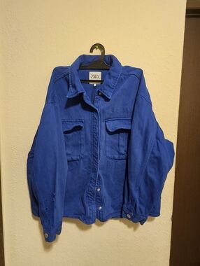 Zara Royal Blue Jacket with Button Detail
